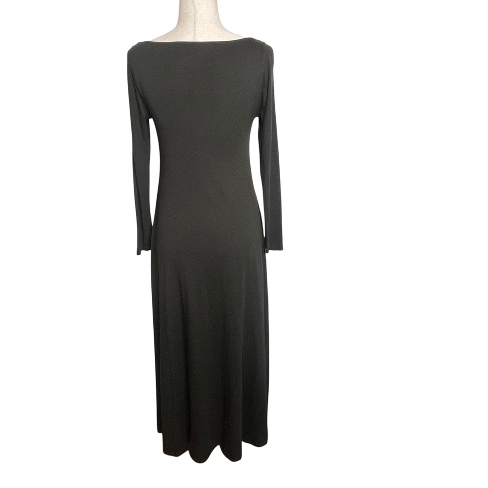 Soft Surroundings Petite S Green Cotton Maxi Dress Pockets Flowy Minimalist - Picture 3 of 12